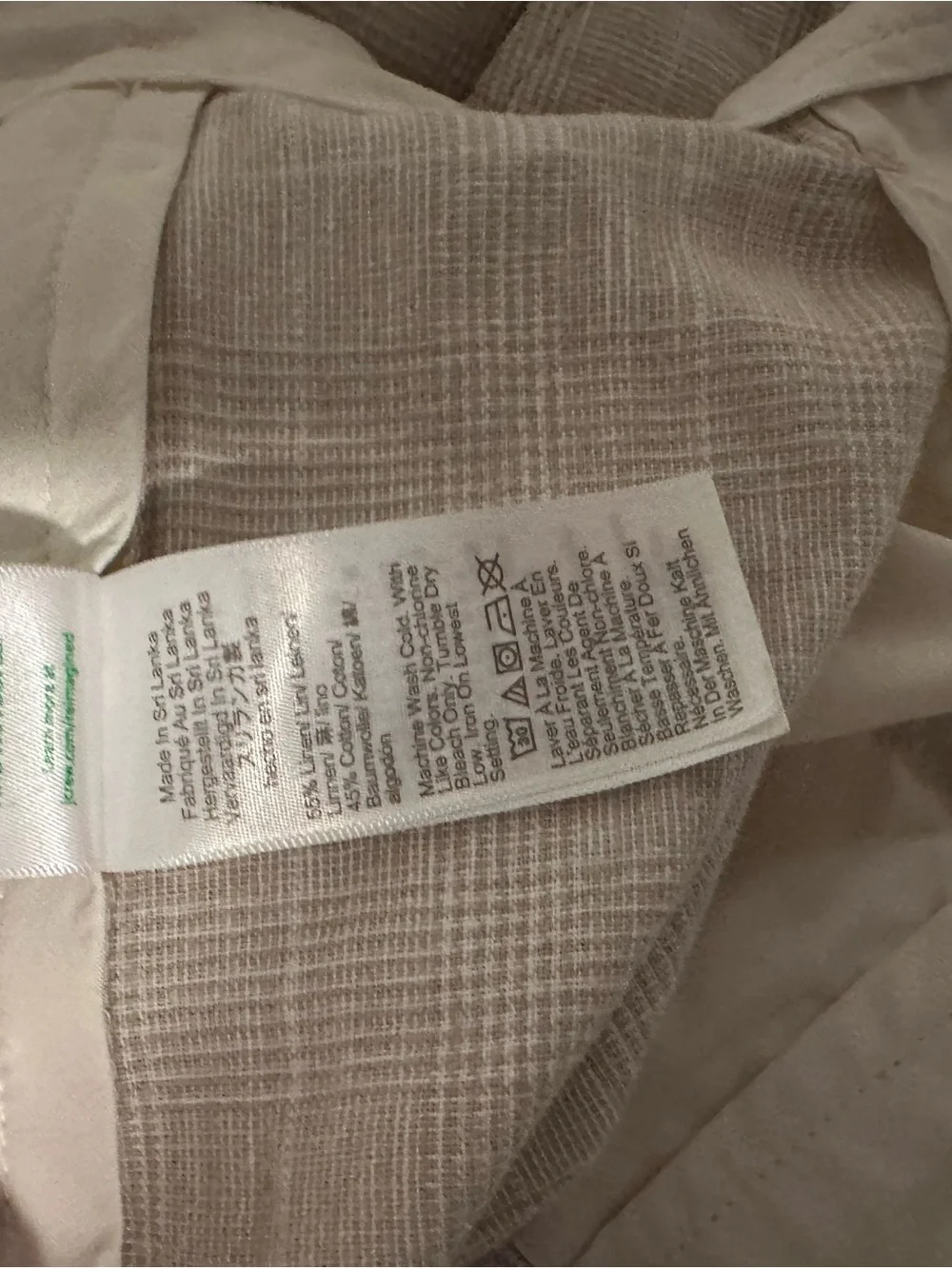 J Crew Straight Linen-Cotton Houndstooth Slacks Men's 38x32 Lightweight Casual